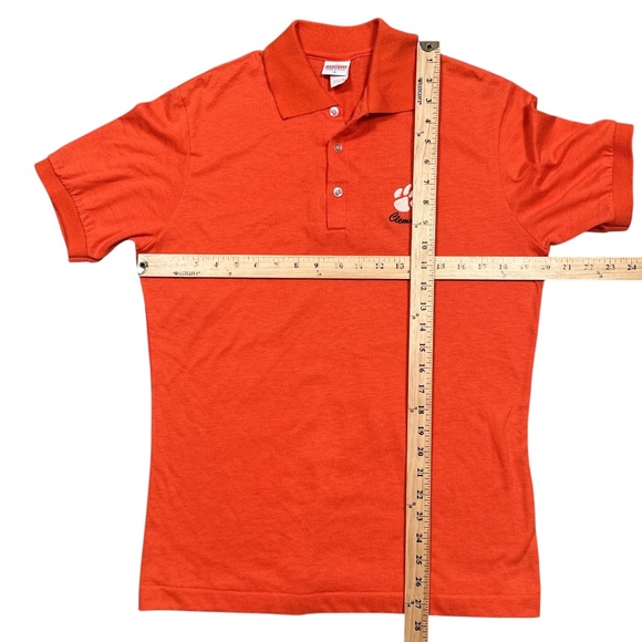Vintage 90s Clemson University Tigers Made in USA Hartwell Polo Shirt Mens Large - Picture 10 of 10